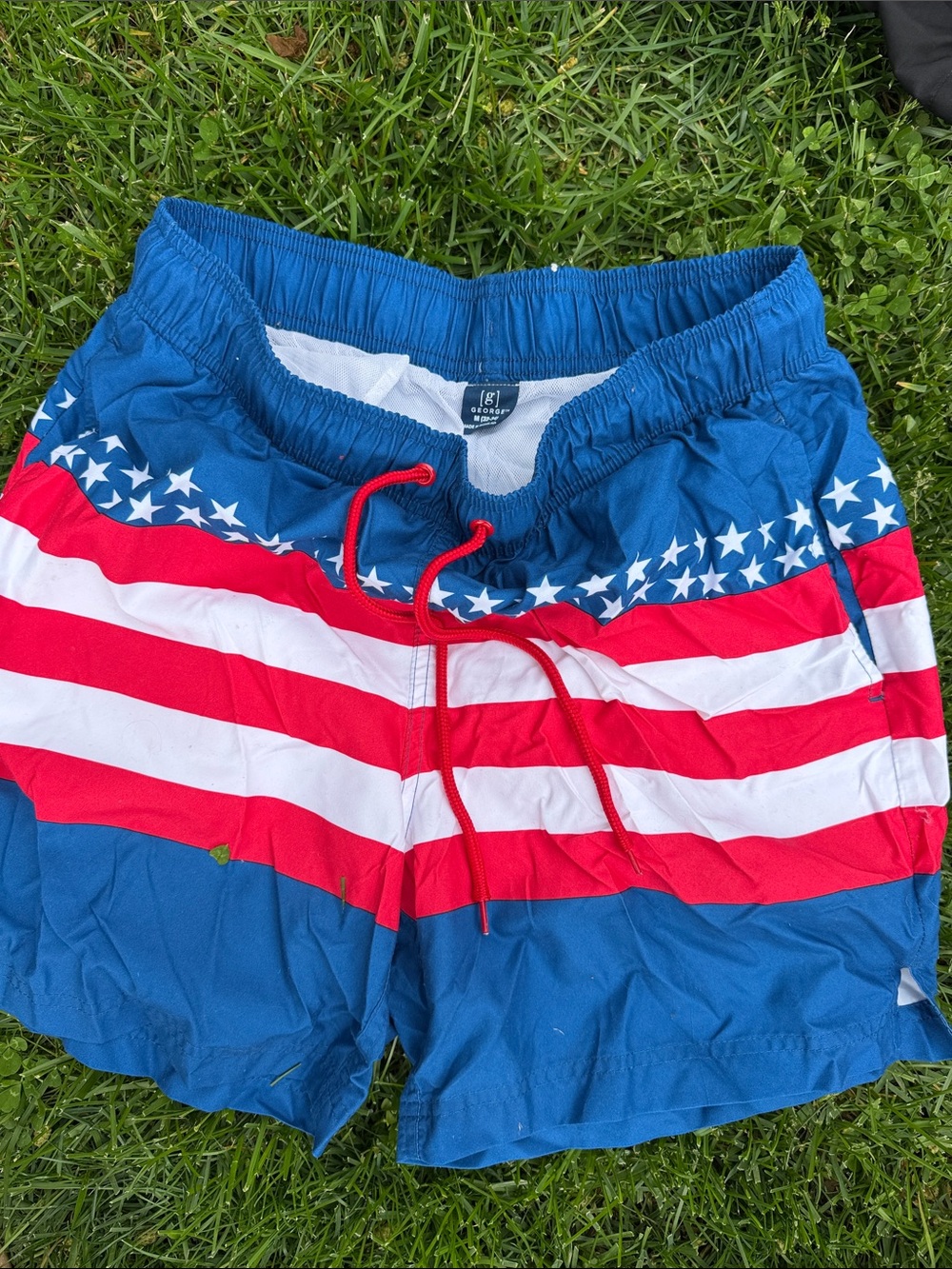 George Blue Swim Trunks with White Mesh Lining